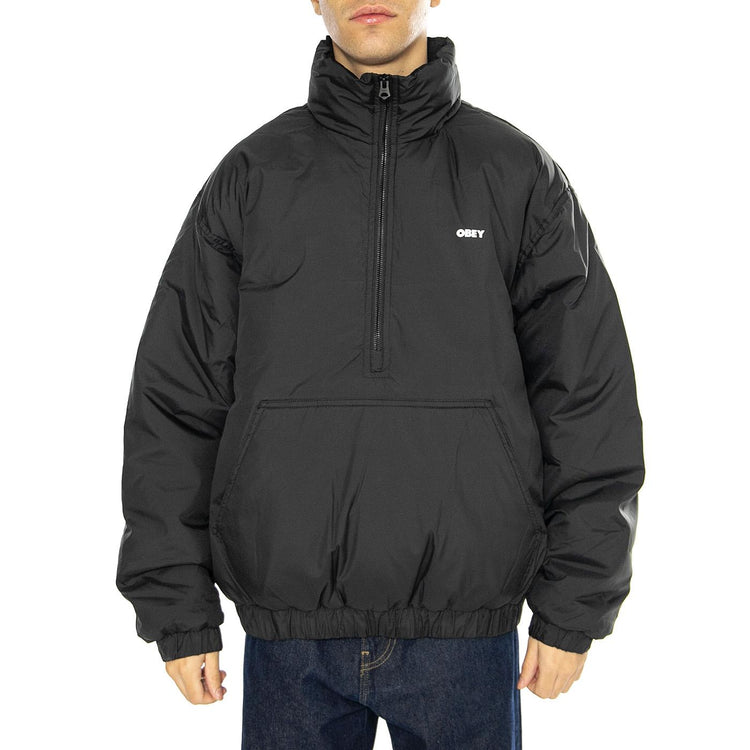 Studio Mock Neck Anorak Black - Giacca Uomo Nera 121800544-BLK  OBEY 