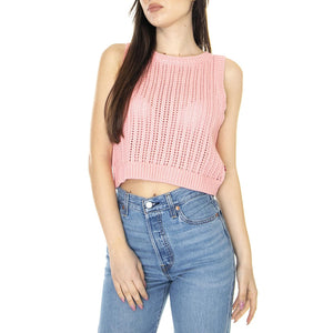 W' Baby Blue Sweater Vest Quartz Pink Red - Smanicato in Maglia Donna Rosa A4247-0000  LEVIS 