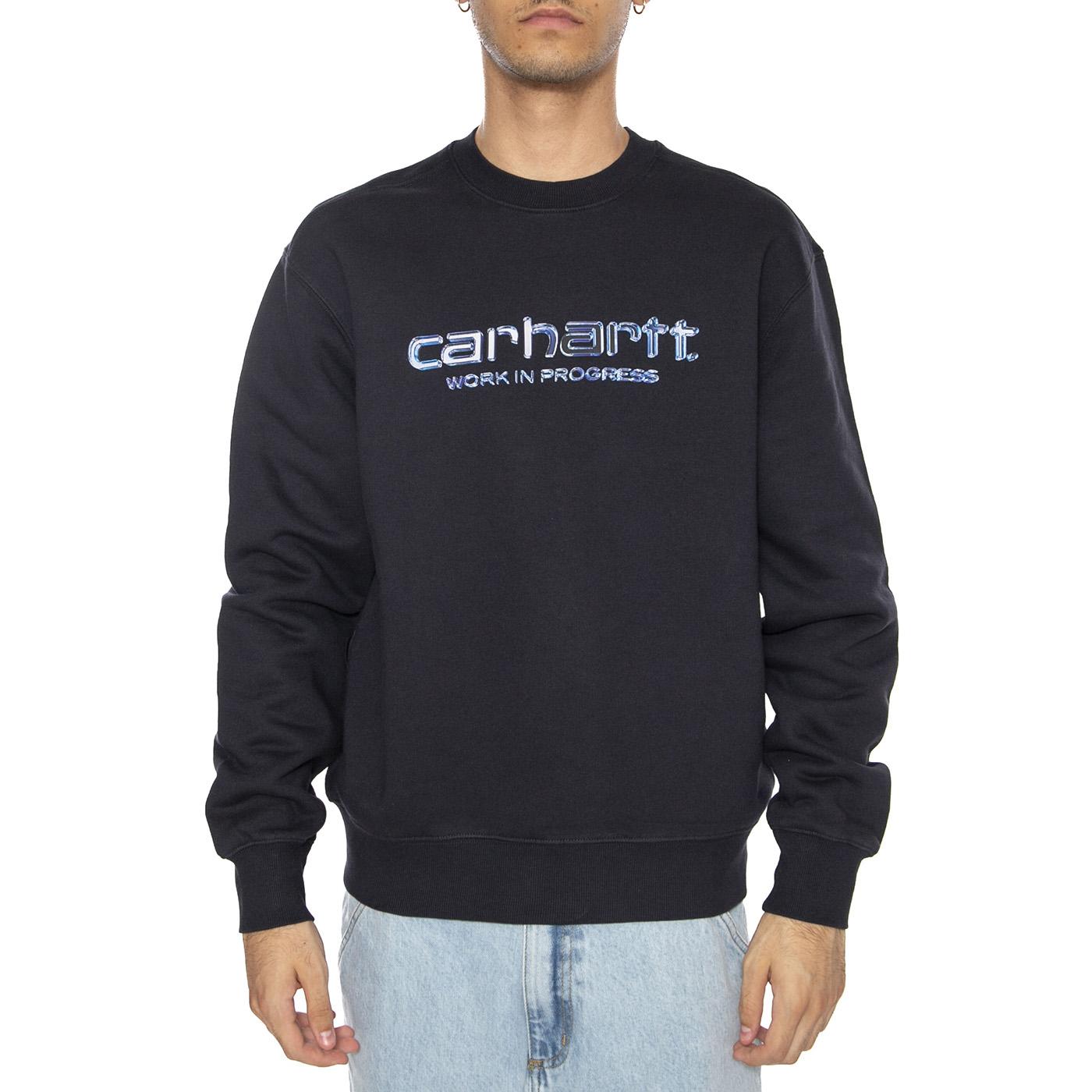 Solar Chrome Sweat Dark Navy - Felpa Girocollo Uomo Blu I035189.1CXX  CARHARTT WIP 