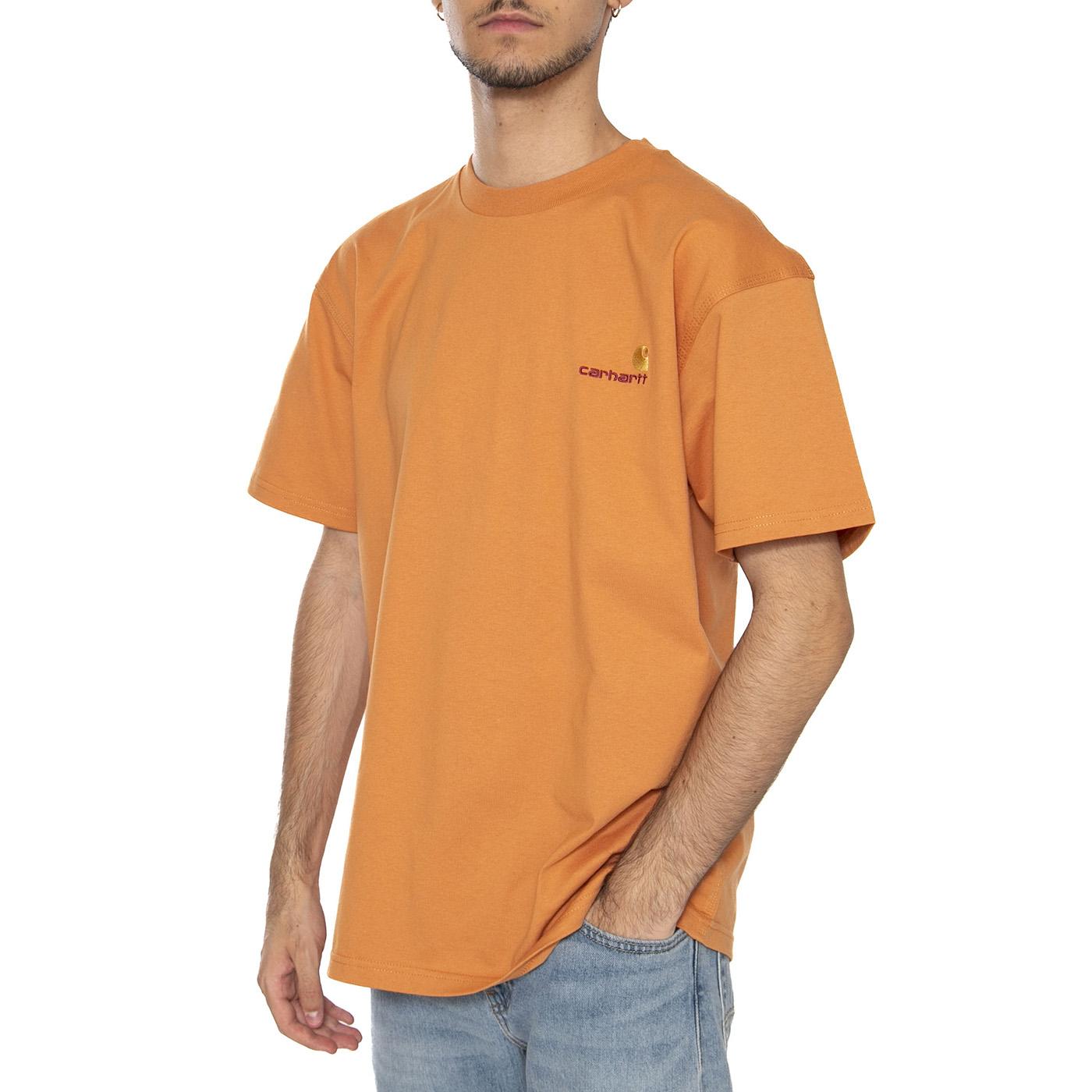 S/S American Script T-Shirt Redhaven - Maglietta Girocollo Uomo Arancione I029956.2ZYXX . CARHARTT WIP 