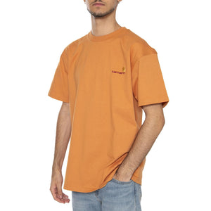 S/S American Script T-Shirt Redhaven - Maglietta Girocollo Uomo Arancione I029956.2ZYXX . CARHARTT WIP 