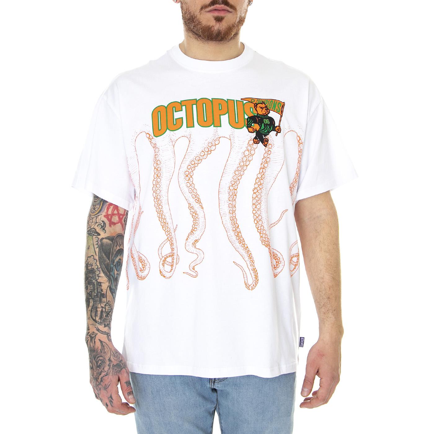 Octopus Athletic Tee White - Maglietta Girocollo Uomo Bianca 23SOTS45-WHITE  OCTOPUS 