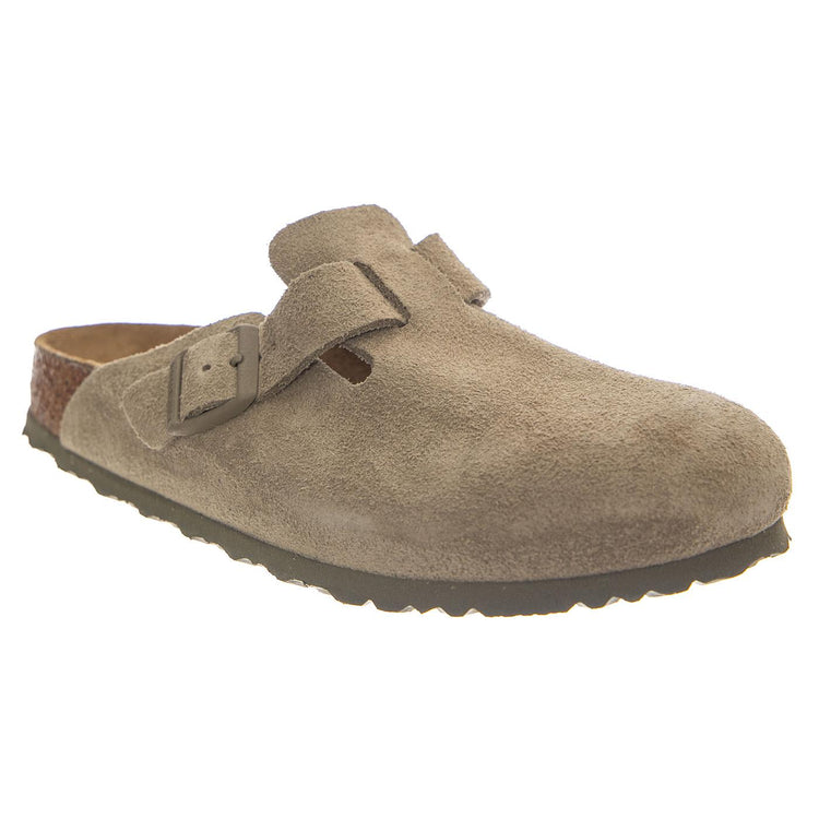 BOSTON FADED SUEDE LEATHER NARROW FIT KHAKI - Sandali Unisex Marroni 1025844 KHI BIRKENSTOCK 
