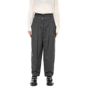 Pant and Belt 021SD25032 - Pantaloni e Cintura Donna Grigio Antracite Melange 021SD25032 -S2013 . ALESSIA SANTI 