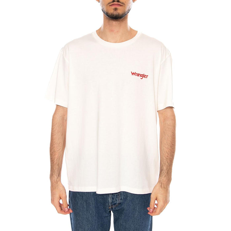 VINTAGE TEE WORN WHITE - Maglietta Girocollo Uomo Bianca 112378016 WHT WRANGLER 