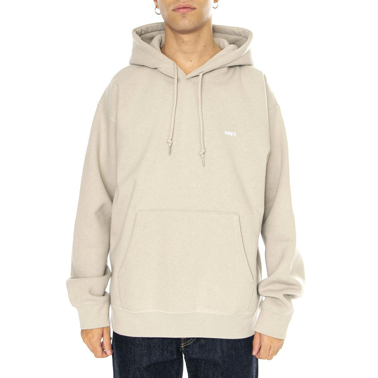 Established Works Bold Zip Hood II Fleece Silver Grey - Felpa Uomo Beige 112470216-SILVER GREY  OBEY 