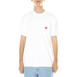 M' S/S Pocket Heart T-Shirt White - Maglietta Girocollo Uomo Bianca I032128-4  CARHARTT WIP 