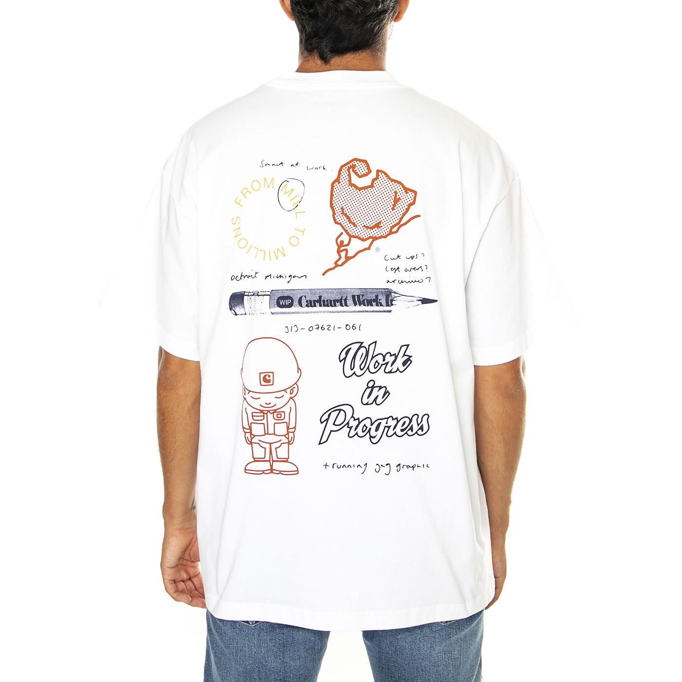 S/S Archivo T-Shirt White - Maglietta Girocollo Uomo Bianca I033976.02XX  CARHARTT WIP 