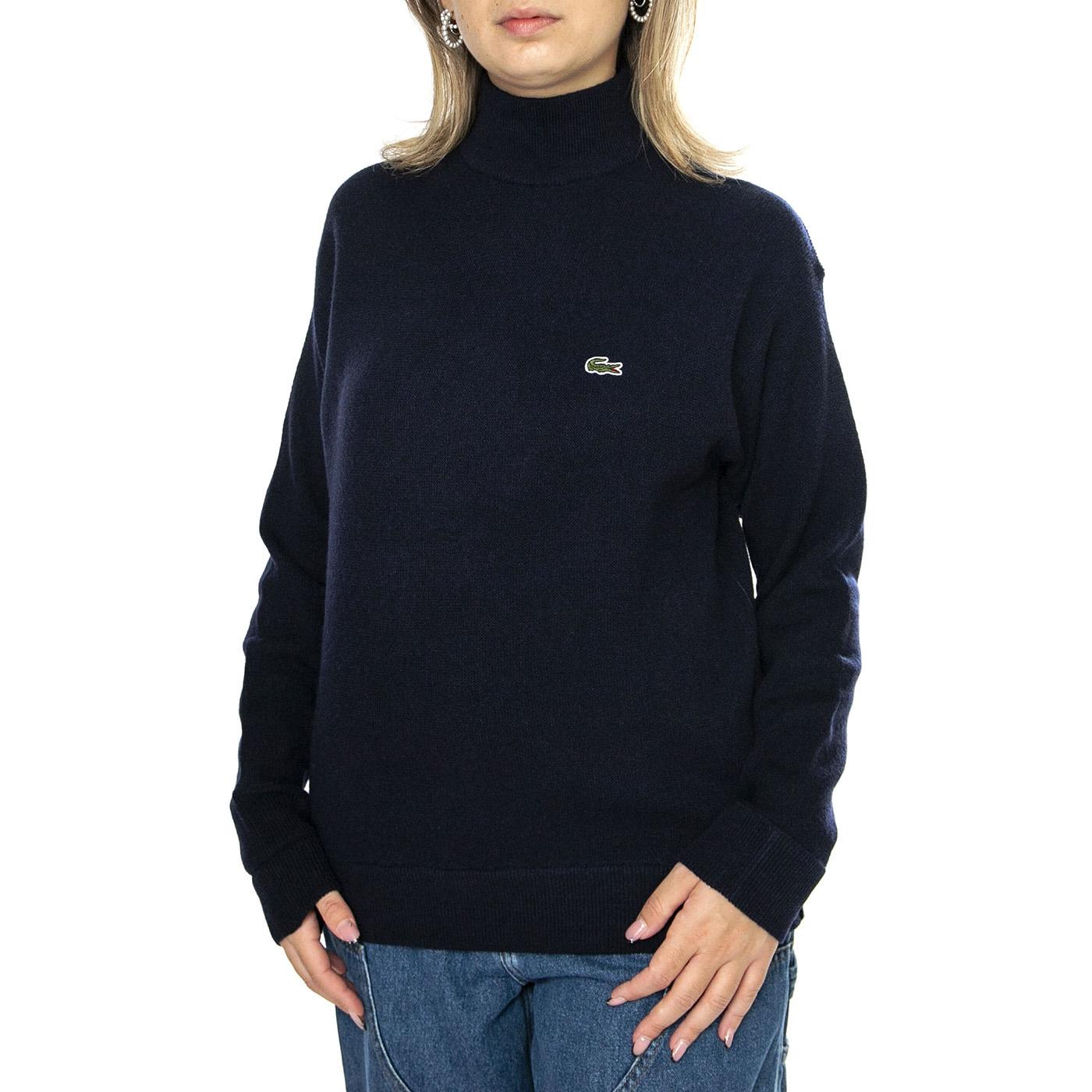 Pullover AF9542-166 Turtleneck Blue - Maglione Collo Alto Donna Blu AF9542-166  LACOSTE 