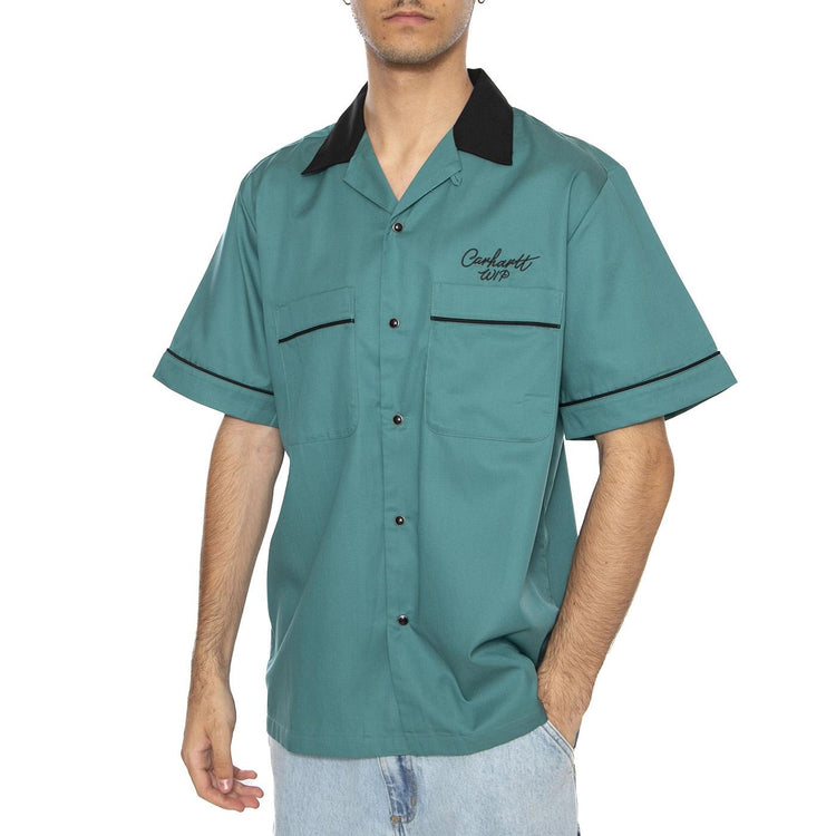 S/S Bowl Shirt Saguaro / Black - Camicia Maniche Corte Uomo Verde I035153.31VXX . CARHARTT WIP 