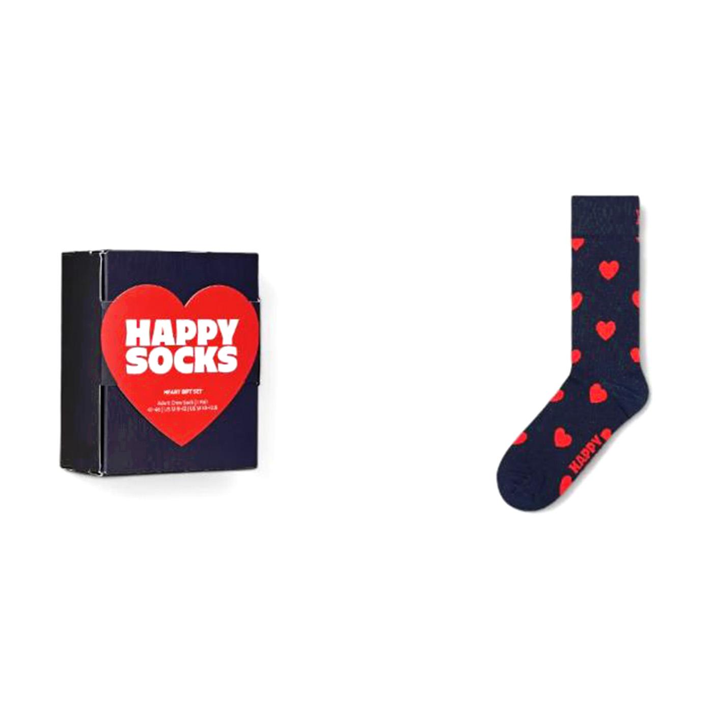 1-Pack Heart Sock Gift Set Navy - Calzini Multicolore P000867-NAVY . HAPPY SOCKS 