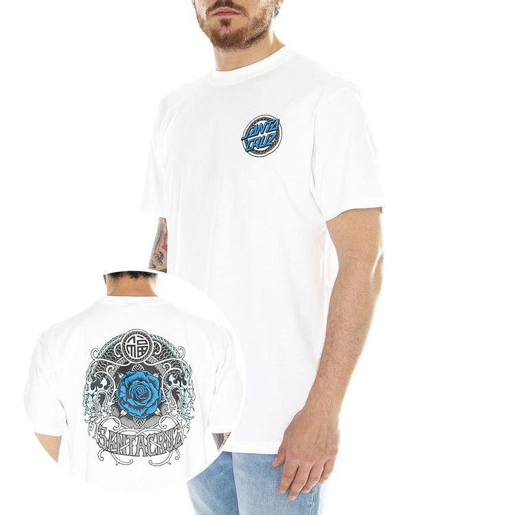 Dressen Rose Crew One White - Maglietta Girocollo Uomo Bianca SCA-TEE-10839  SANTA CRUZ 