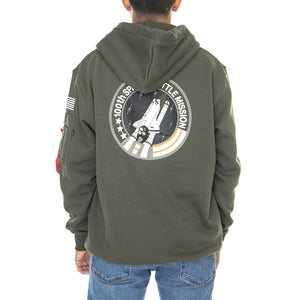 Space Shuttle Hoody Dark Olive - Felpa con Cappuccio Uomo Verde 178317-142  ALPHA INDUSTRIES 