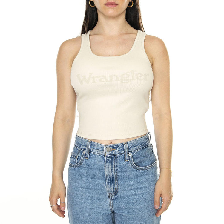 Logo Tank Stone - Canottiera Donna Beige 112350281  WRANGLER 
