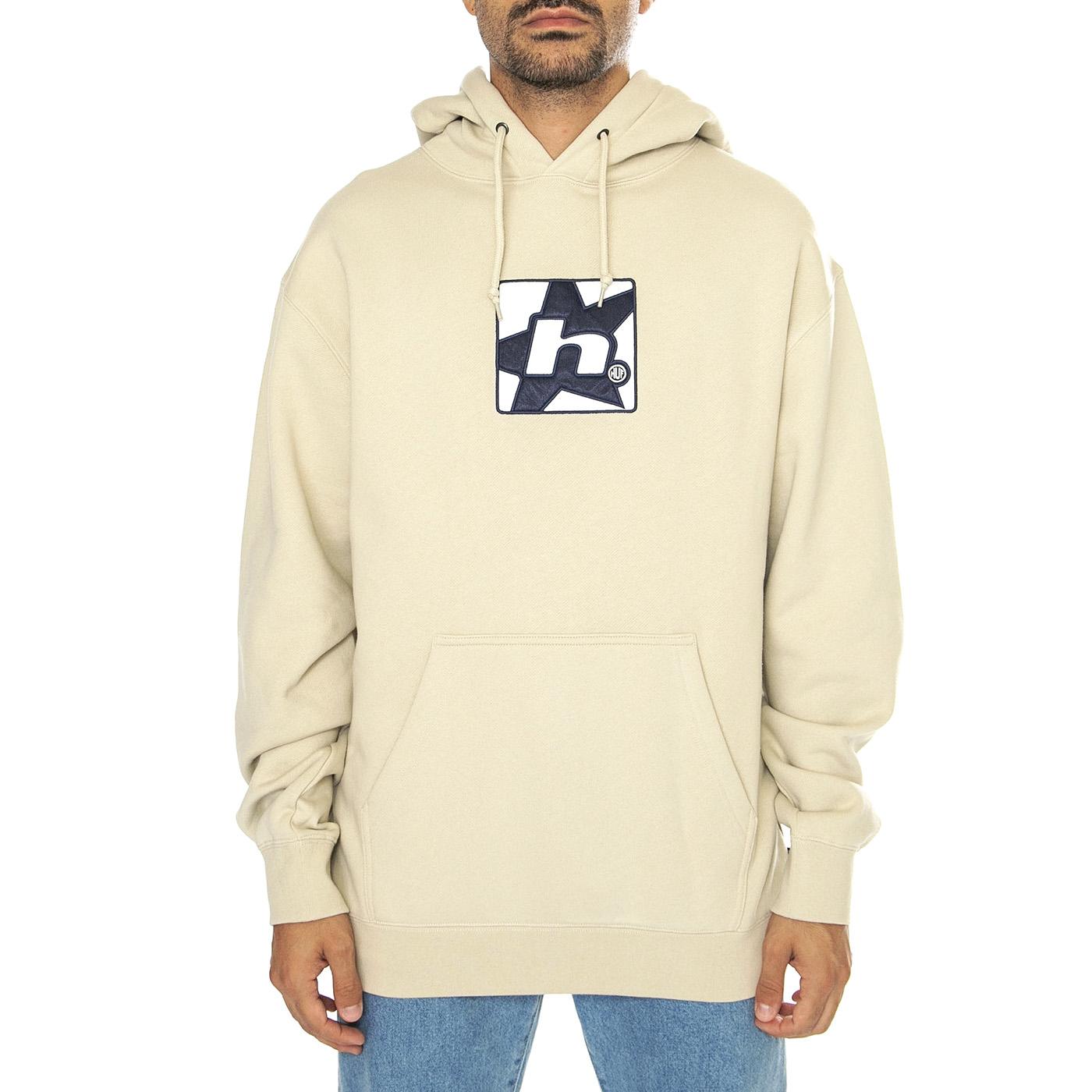H Star P/O Hoodie Stone - Felpa con Cappuccio Uomo Beige PF00679-STONE  HUF 