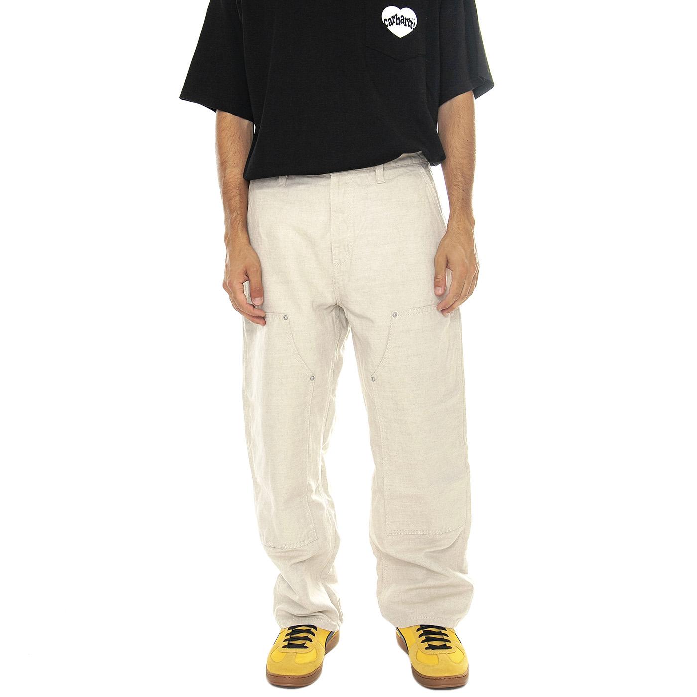 Walter Double Knee Pant Natural rinsed - Pantaloni Uomo Beige I033580.0502  CARHARTT WIP 