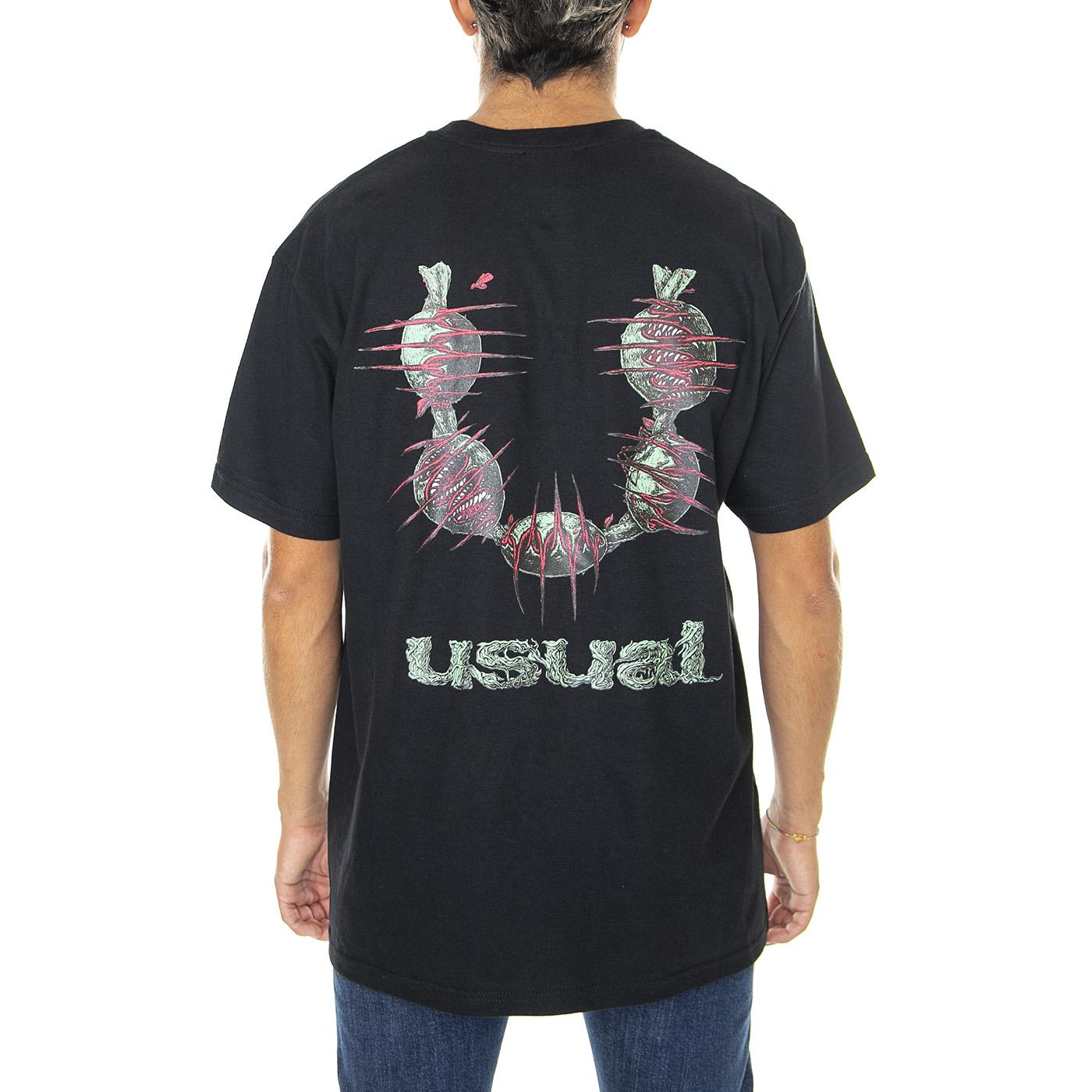 Dionea T-Shirt Black - Maglietta Girocollo Uomo Nera 262819_1  USUAL 