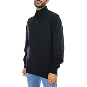 Essential Patch Half Zip Black - Maglione Collo Alto Uomo Nero 222MMKN0585-BK31  BARBOUR 
