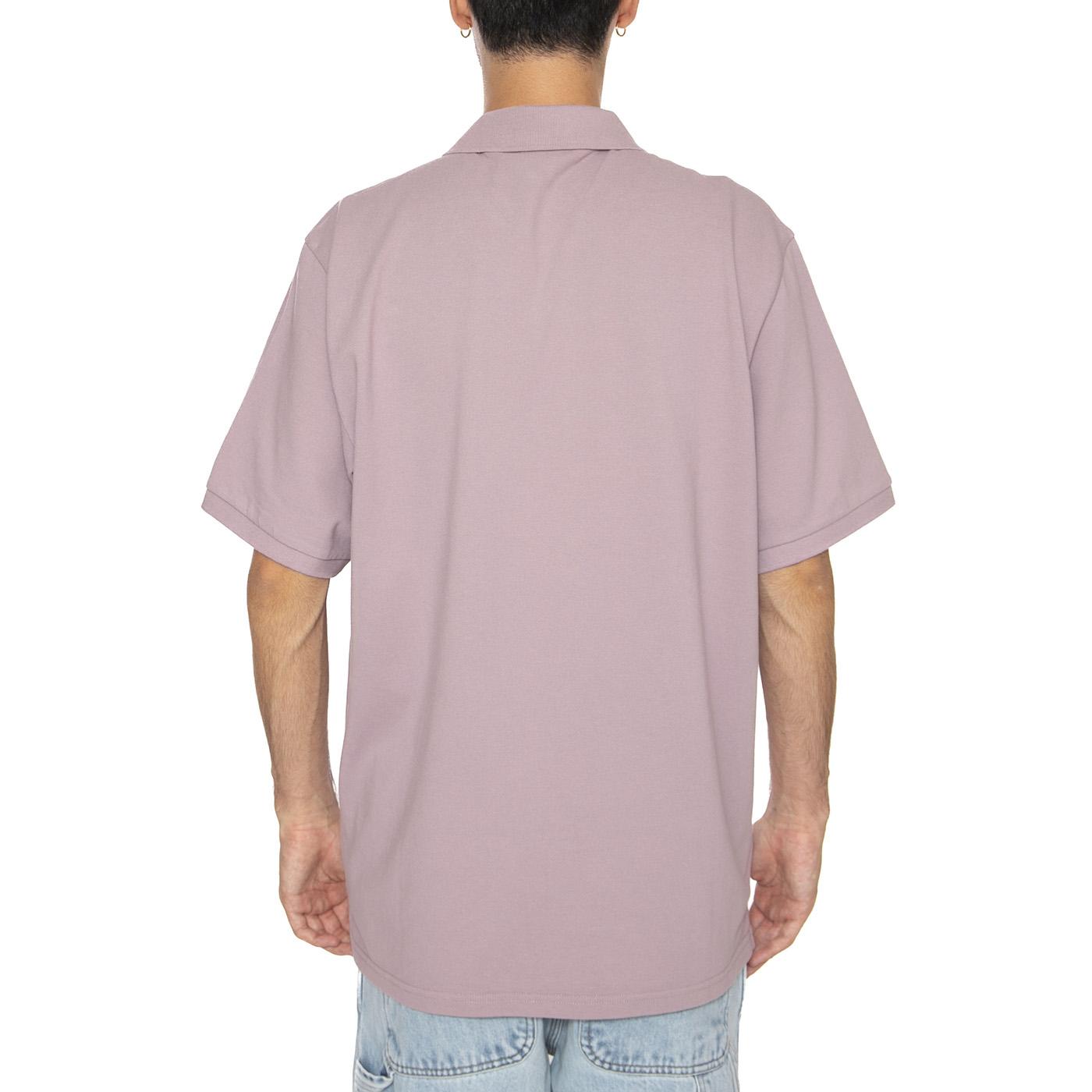 S/S Carhartt Script Polo Pink Fog / White - Polo Uomo Viola I035231.31MXX . CARHARTT WIP 