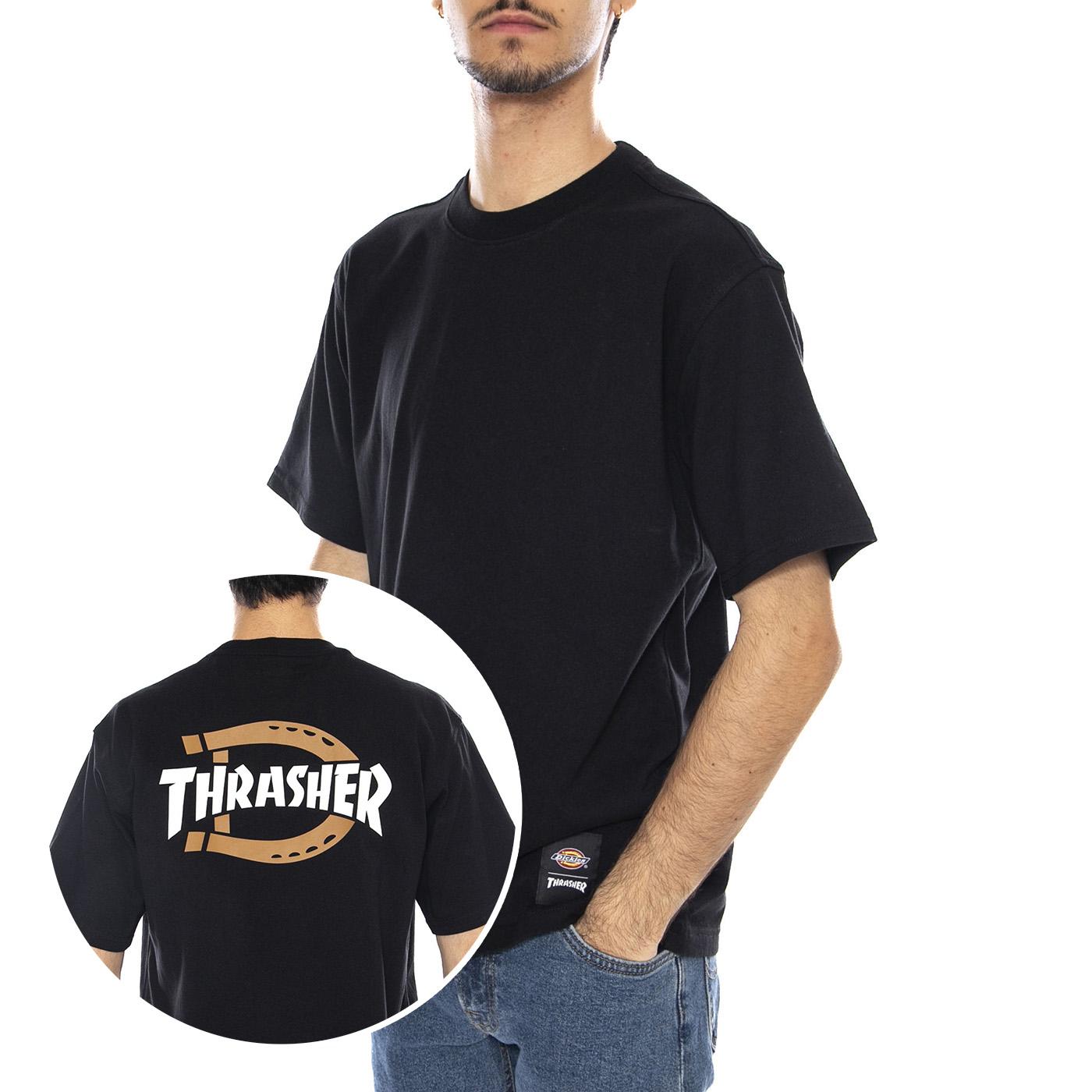 Dickies x Thrasher Tee SS Graphic Black - Maglietta Girocollo Uomo Nera DK0A88IUBLK1 . DICKIES 