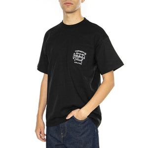 S/S Fragments Pocket T-Shirt Black / White - Maglietta Girocollo Uomo Nera I034407.0D2XX  CARHARTT WIP 