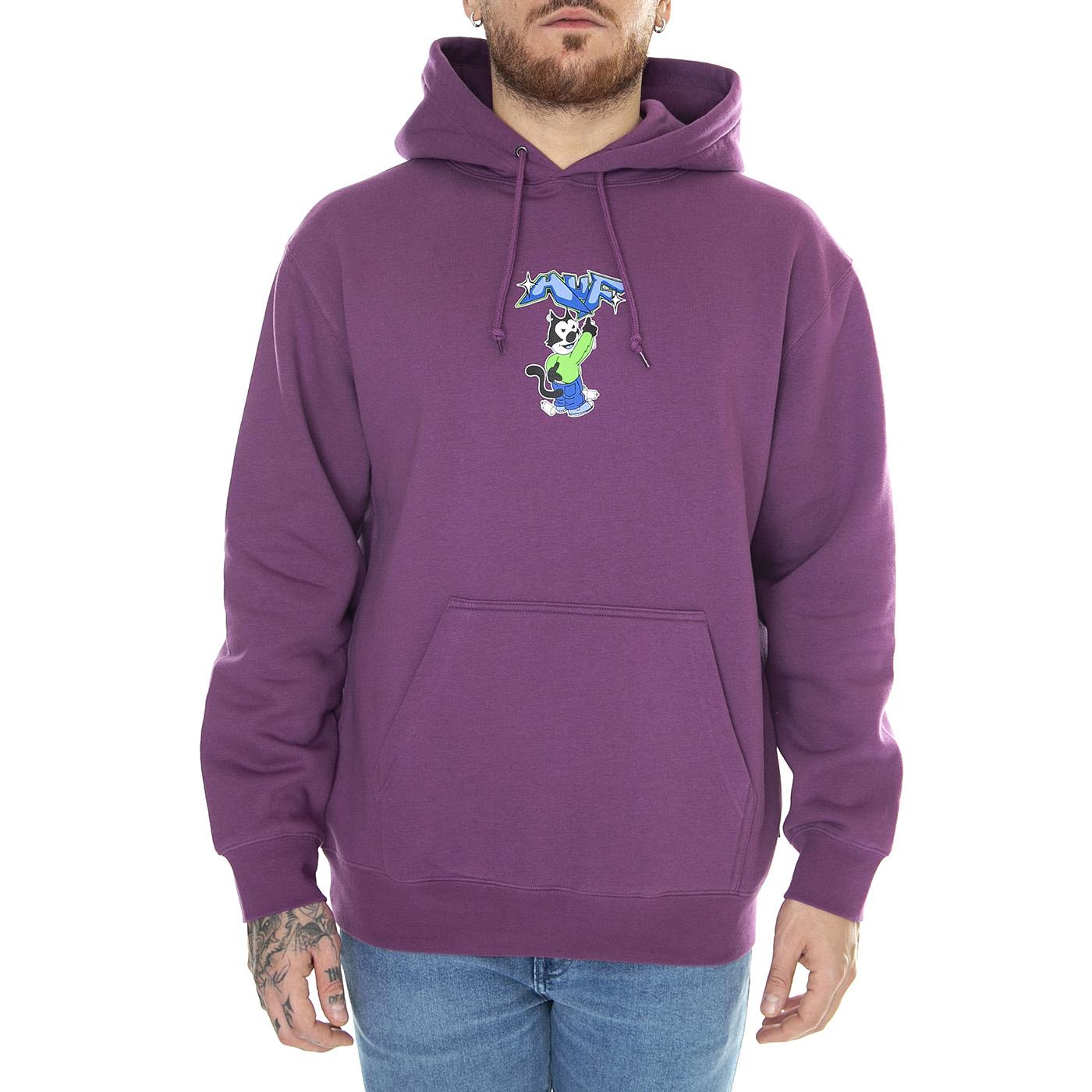 Bad Cat P/O Hoodie Grape - Felpa con Cappuccio Uomo Viola PF00637-GRAPE  HUF 