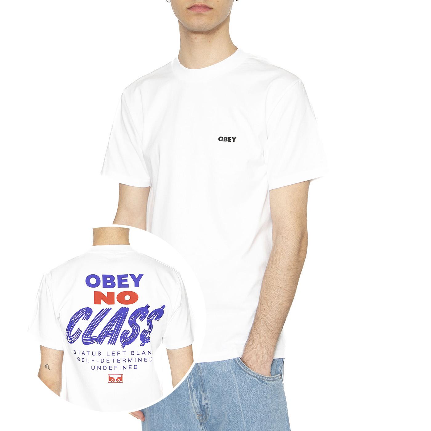 Obey Class Dropout Tee White - Maglietta Girocollo Uomo Bianca 165264092-WHT  OBEY 