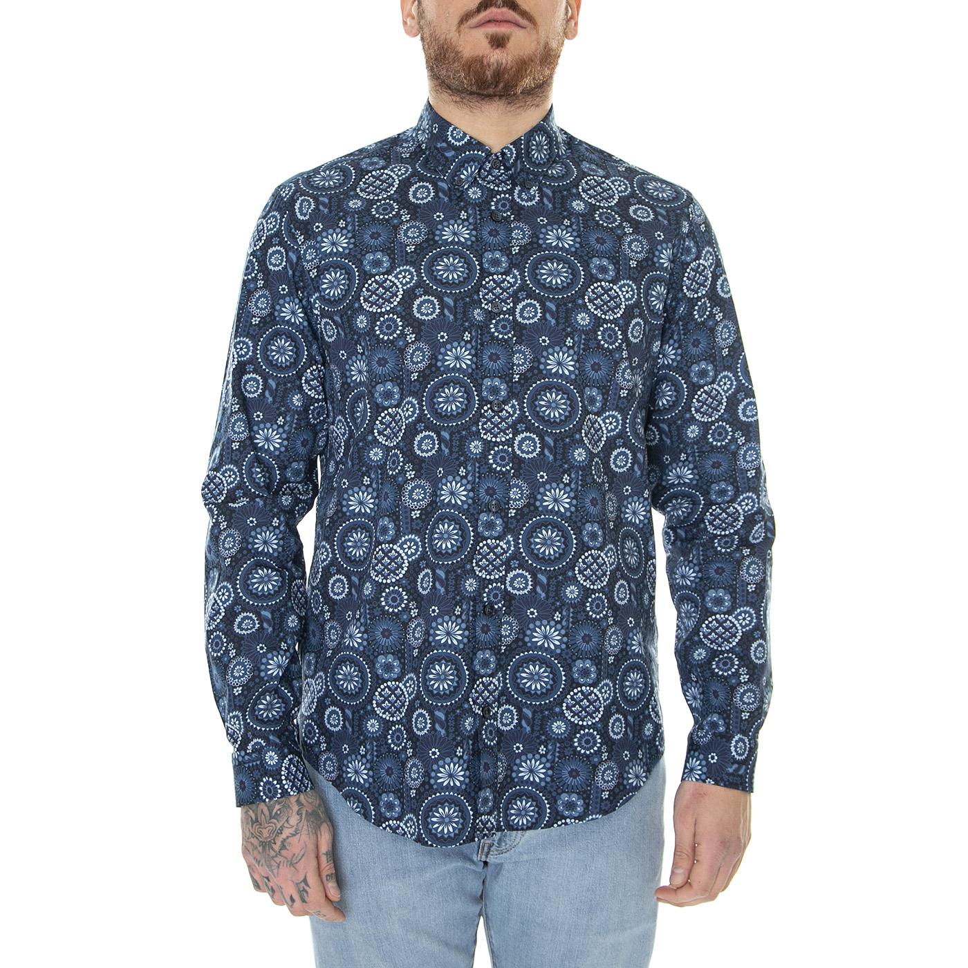 Foulard Print Mood Indigo - Camicia Uomo Blu / Multicolore 63482-171  BEN SHERMAN 