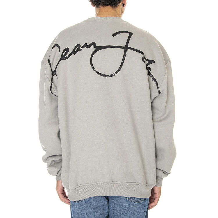 Script Logo Backprint Peached Crew 02 Grey - Felpa Girocollo Uomo Grigia 6020837/222  SEAN JOHN 