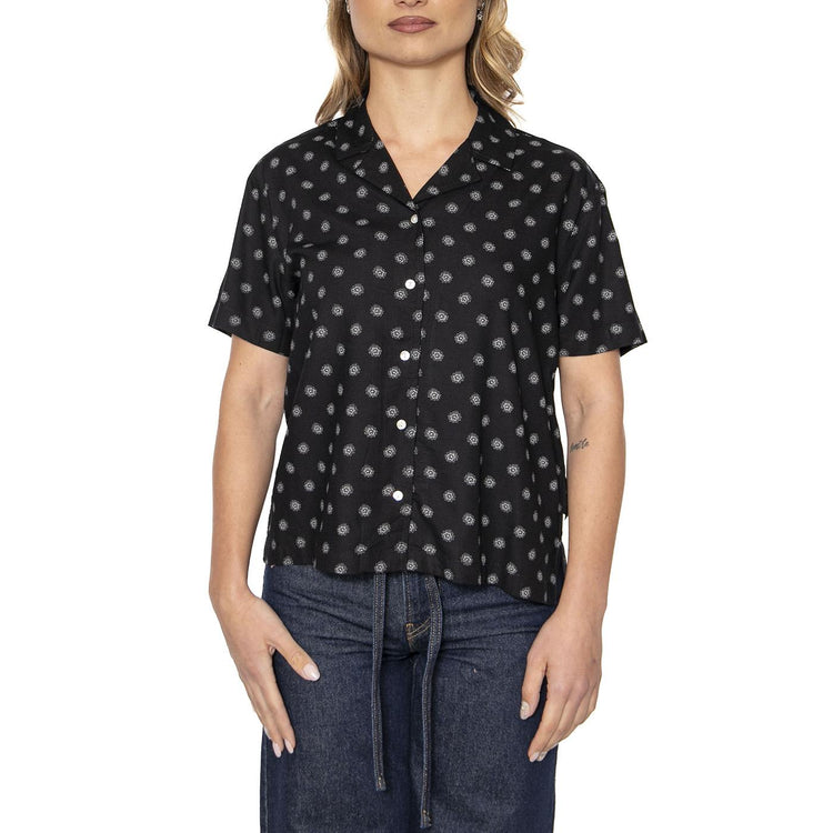 Bunker Daist Dot S/S Woven Black - Camicia Maniche Corte Donna Nera 01289-BLACK  BRIXTON 