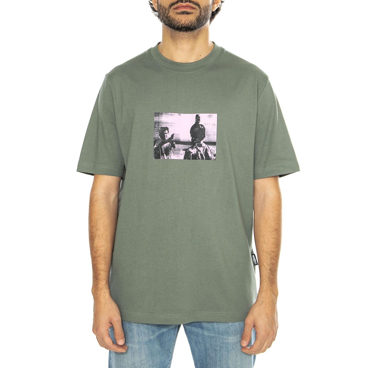 T-Shirt Grave Lichen Green - Maglietta Girocollo Uomo Verde T-SHIRT GRAVE - LICHEN GREEN  WASTED PARIS 