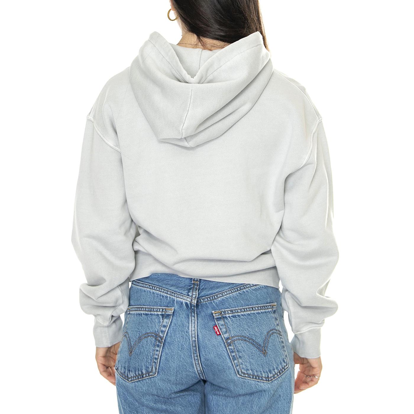 W' Hooded Nelson Sweat Sonic Silver /garment dyed - Felpa con Cappuccio Donna Grigia I032741.1YEGD  CARHARTT WIP 