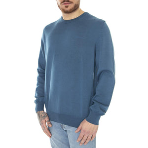 Signature Knitted Crew Neck Wedgewood Blue - Maglione Girocollo Uomo Blu 63370-110  BEN SHERMAN 