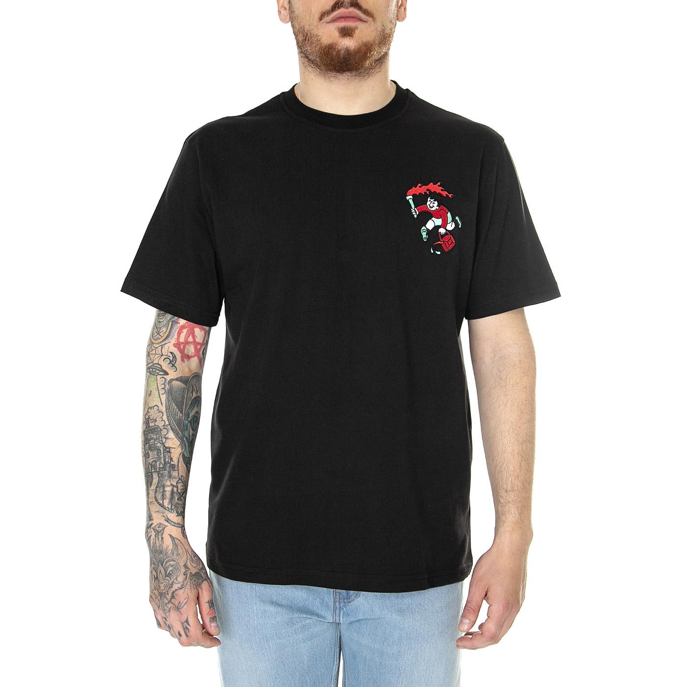 Rebel Boy T-Shirt Black - Maglietta Girocollo Uomo Nera TSH0372BLK  DOOMSDAY 