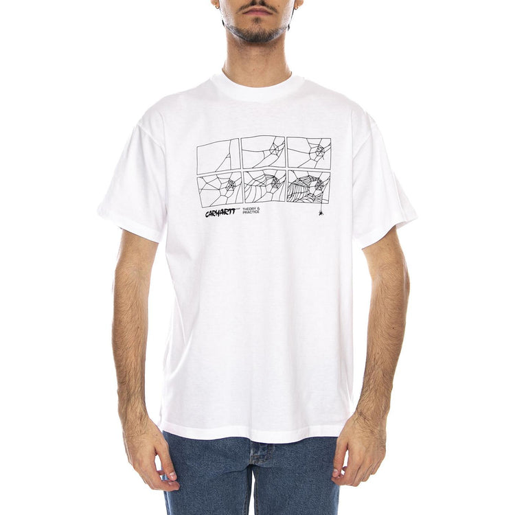 S/S Theory And Practice T-S White - Maglietta Girocollo Uomo Bainca I035501.02XX . CARHARTT WIP 