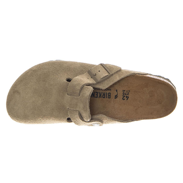 BOSTON FADED SUEDE LEATHER NARROW FIT KHAKI - Sandali Unisex Marroni 1025844 KHI BIRKENSTOCK 