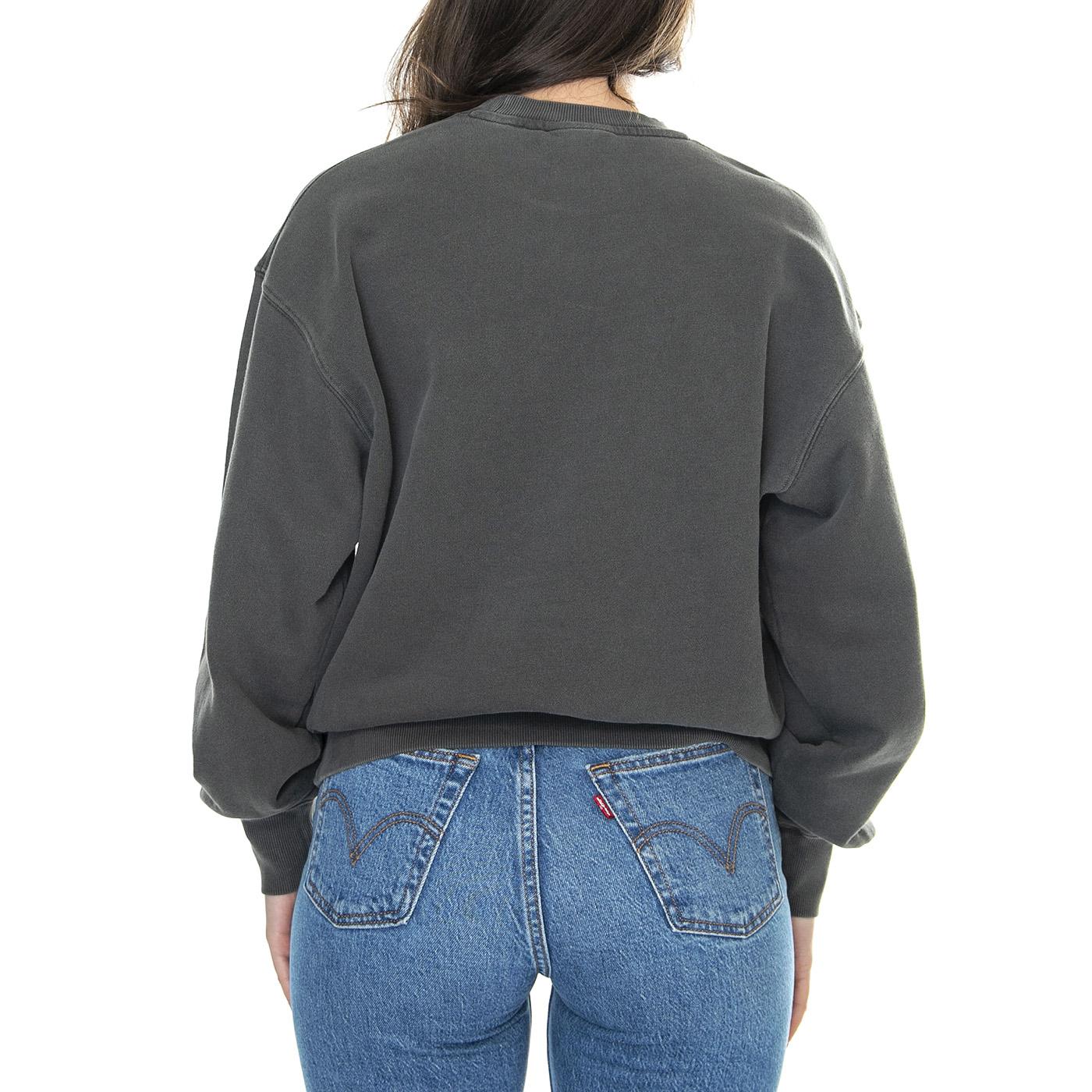W' Nelson Sweat Charcoal /garment dyed - Felpa Girocollo Donna Grigia I029537.98GD  CARHARTT WIP 