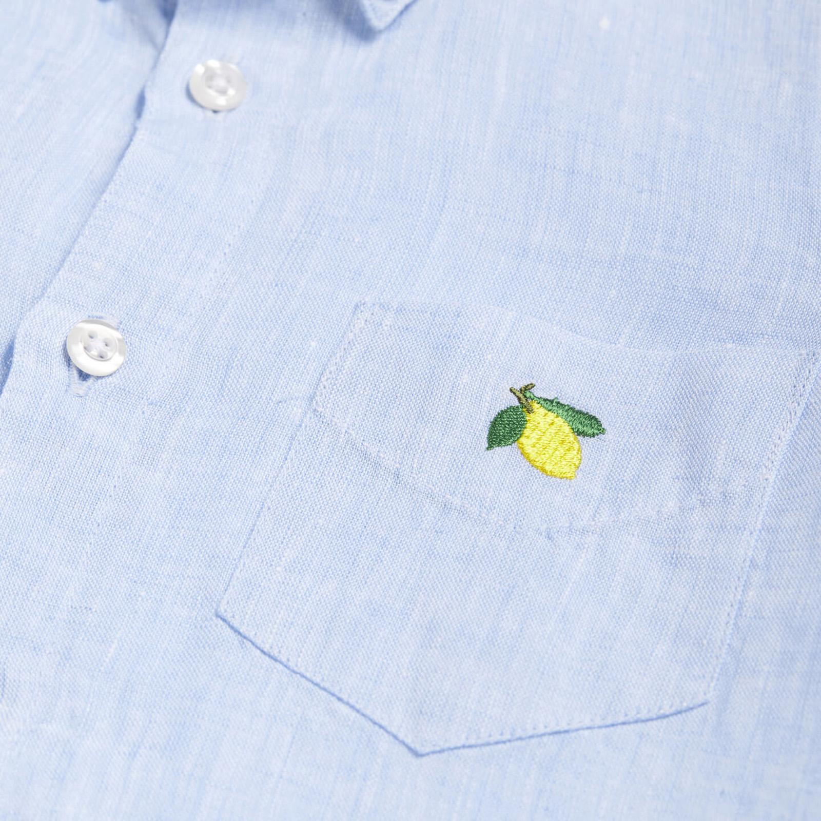 Kids Lemon Linen Shirt - Blue - Camicia Bambino Blu 01-7001-04-01-7001-04 . OAS 