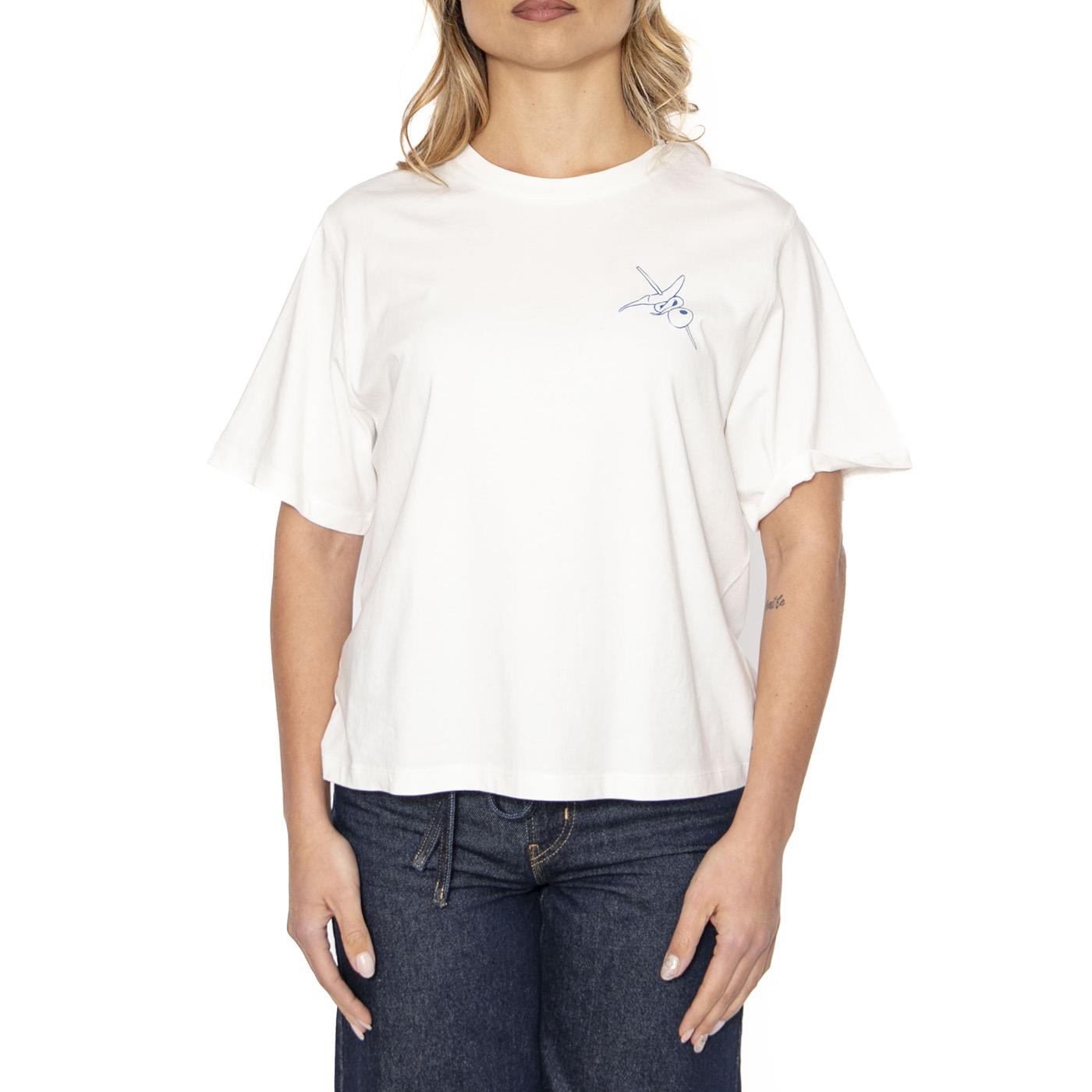 Sobremesa Lucia Tee White - Maglietta Girocollo Donna Bianca WTS00416-WHITE  THINKING 