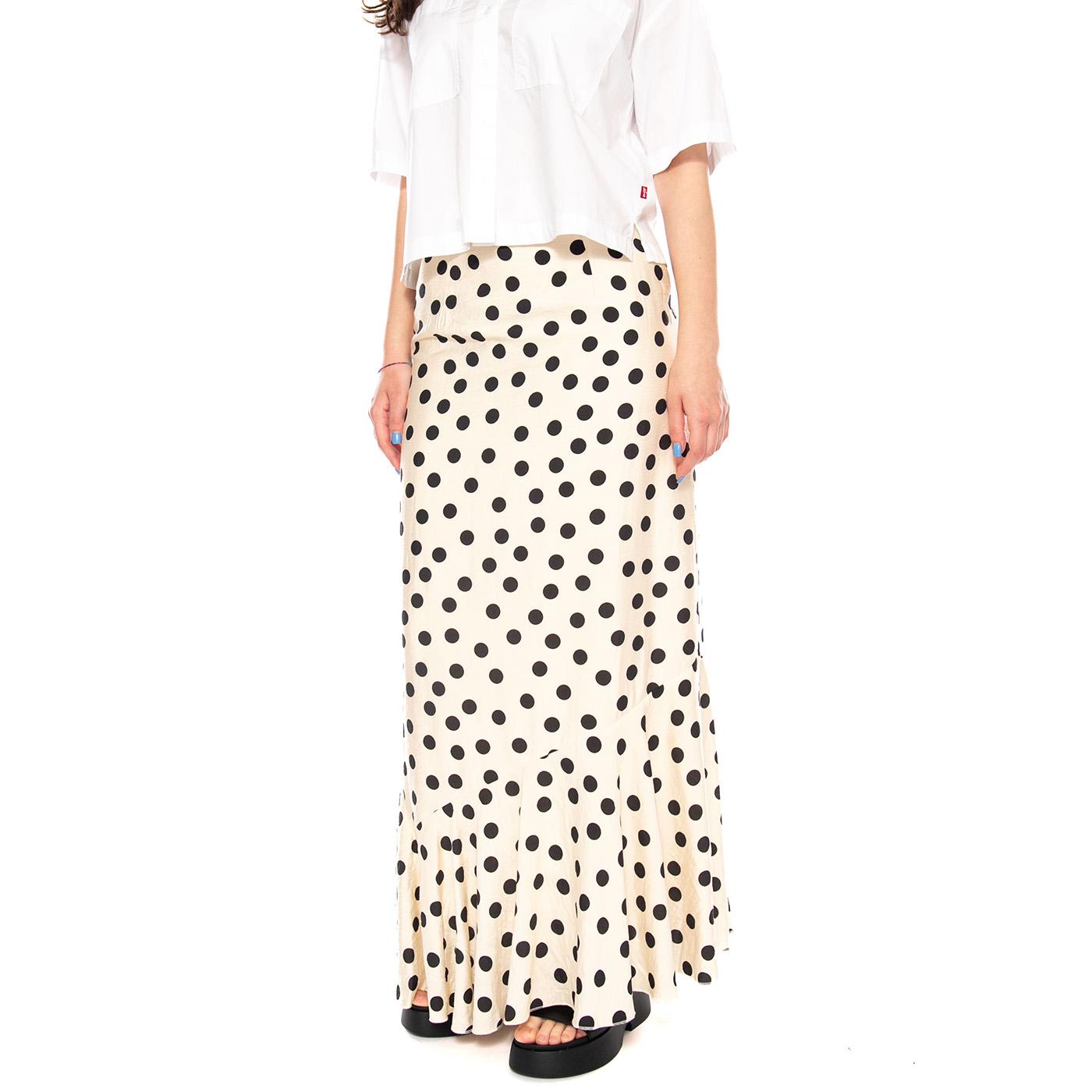 FALDA LARGA CON ESTAMPADO POLKA DOTS BLANCO Y NEGRO - Gonna Donna Multicolore 61W/11254 0251 WILD PONY 