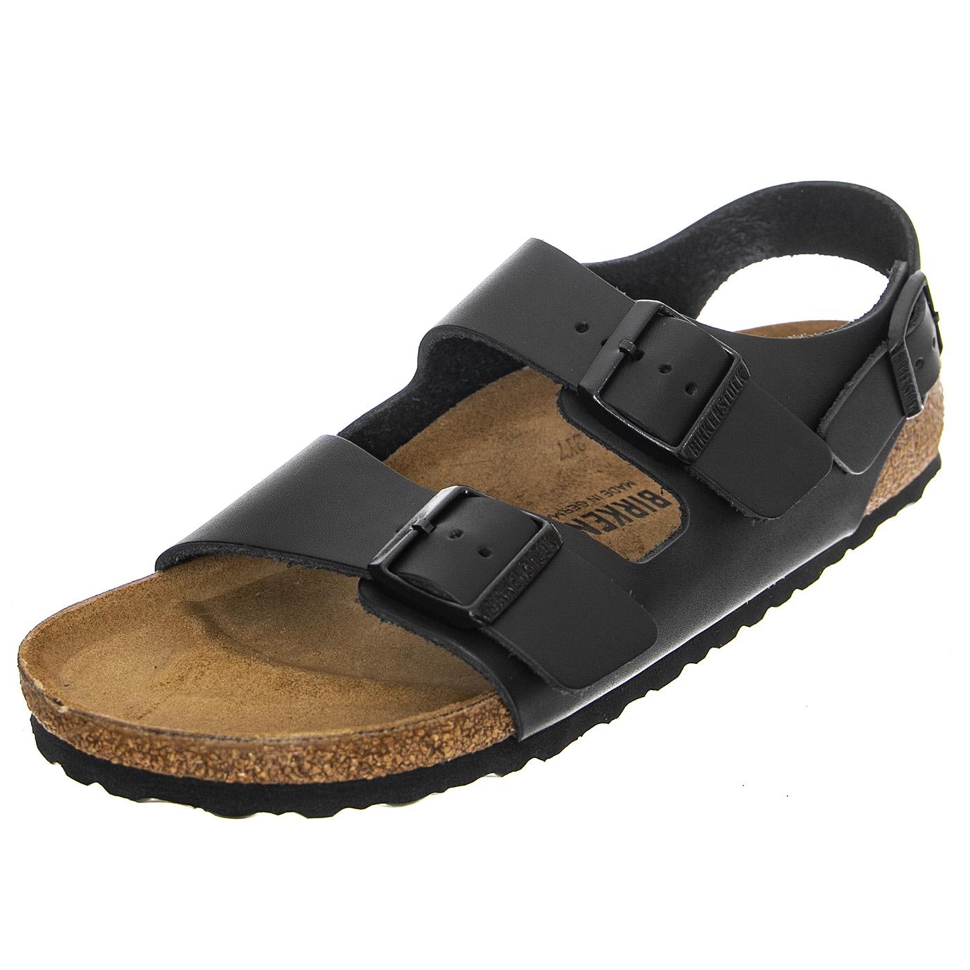 Milano Black Natural Leather - Sandali Uomo / Donna Neri 034193 . BIRKENSTOCK 