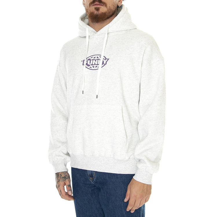 Oval Logo Hoodie Heather Grey - Felpa con Cappuccio Uomo Grigia Oval Logo Hoodie Heather Grey  FUNKY 