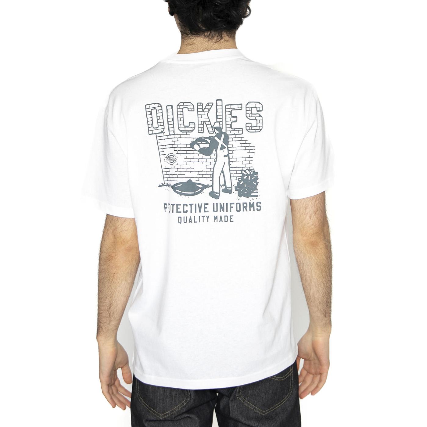 Bricklane SS Tee White - Maglietta Girocollo Uomo Bianca DK0A4Z8R0WH1  DICKIES 