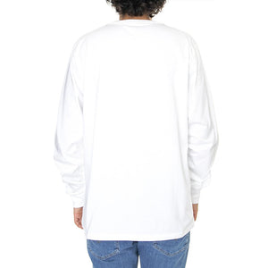 L/S Base T-Shirt White / Black - Maglietta Girocollo Maniche Lunghe Uomo Bianca I026265-00AXX  CARHARTT WIP 