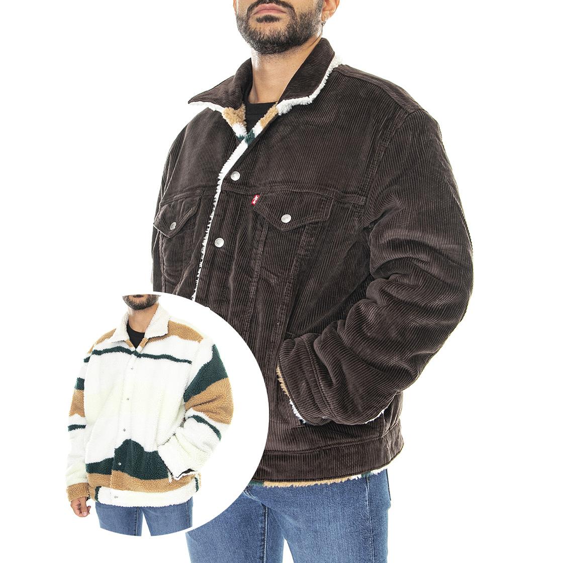 Reversible VTG Sherpa Trucker Hot Fudge - Giacca Invernale Uomo Multicolore A3176-0001  LEVIS 