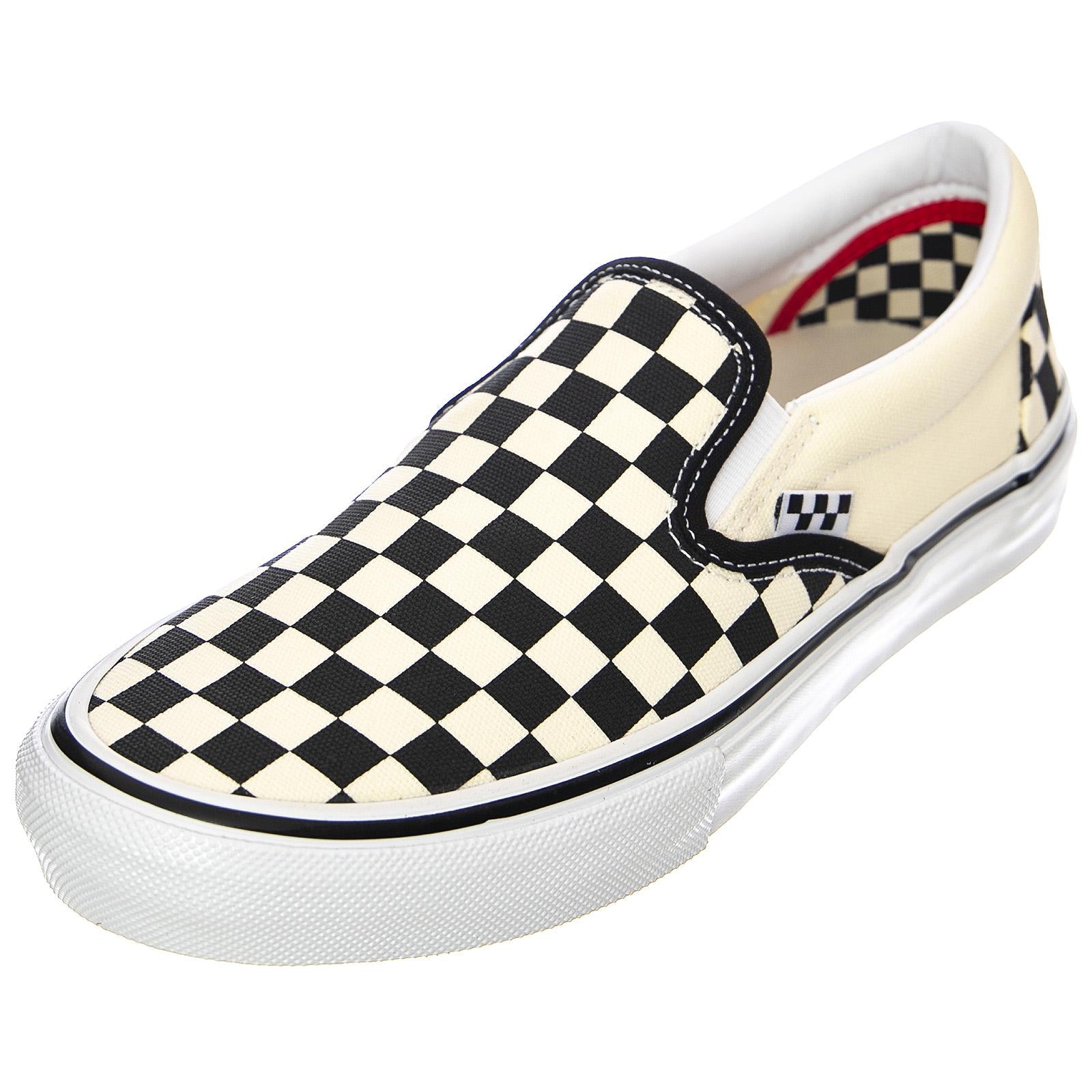 Mens Skate Slip-On Black / Off White Checkerboard Shoes VN0A5FCAAUH1  VANS 
