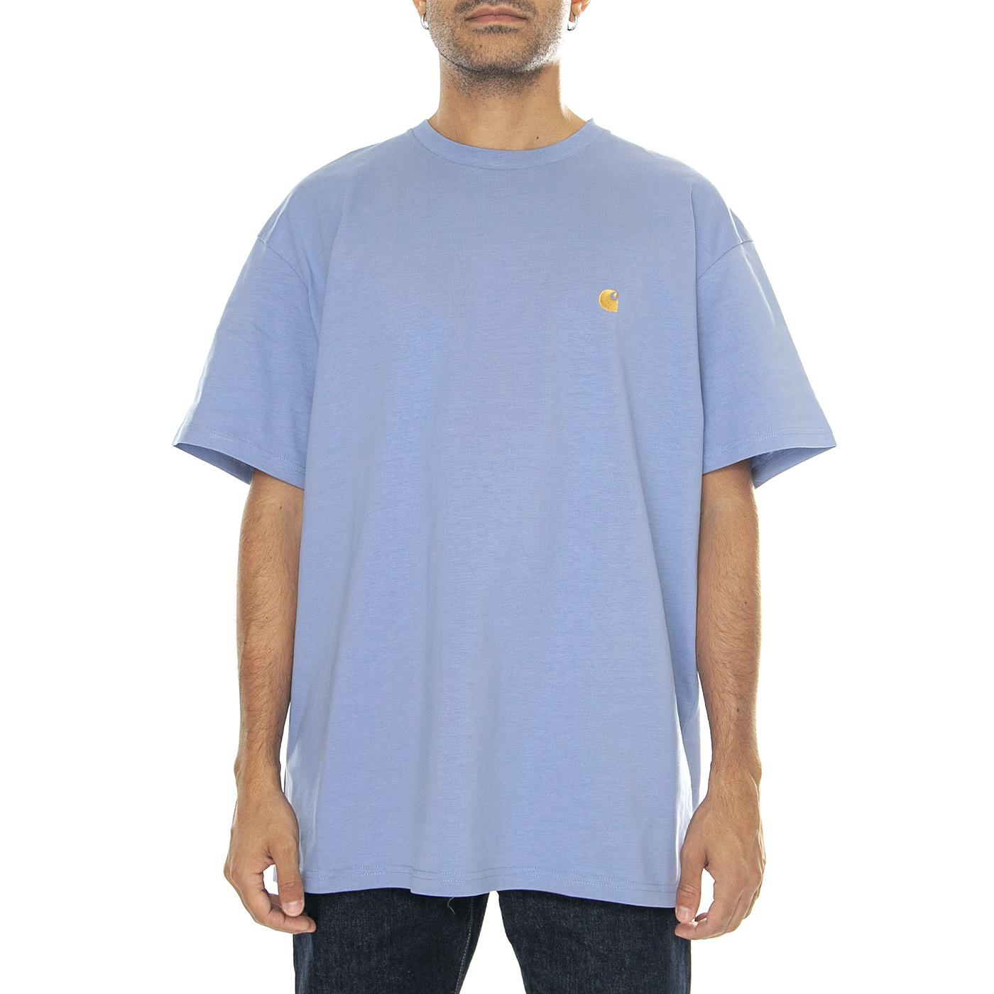 S/S Chase T-Shirt Charm Blue / Gold - Maglietta Girocollo Uomo Viola I026391.29XXX  CARHARTT WIP 