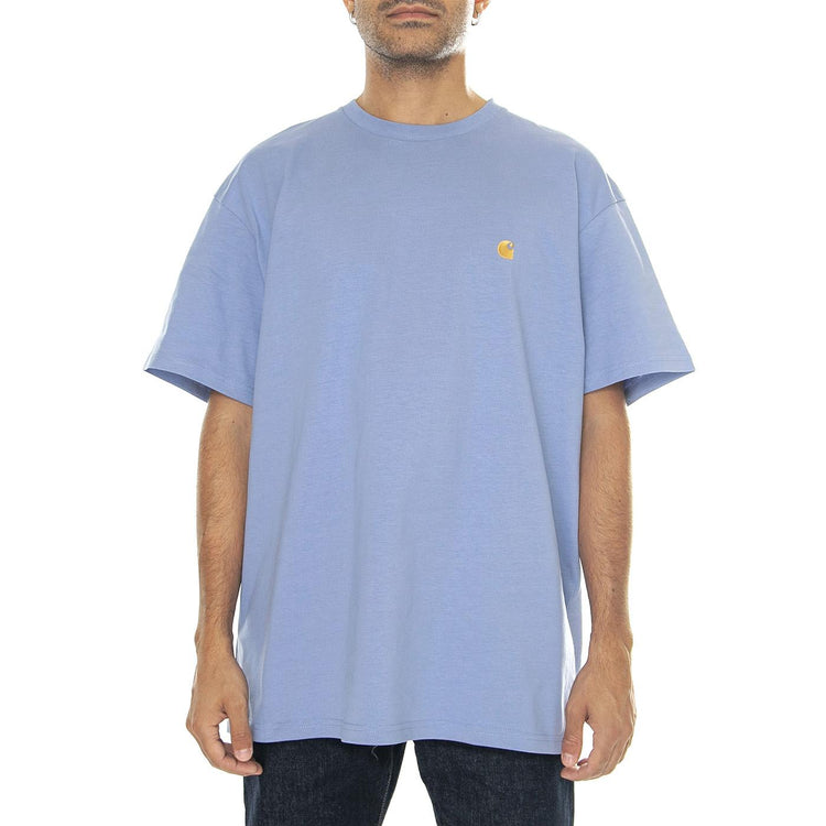 S/S Chase T-Shirt Charm Blue / Gold - Maglietta Girocollo Uomo Viola I026391.29XXX  CARHARTT WIP 