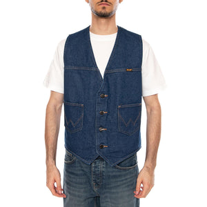 COWBOY CUT VEST PREWASHED INDIGO - Gilet Denim Jeans Uomo Blu 112378789 BL WRANGLER 