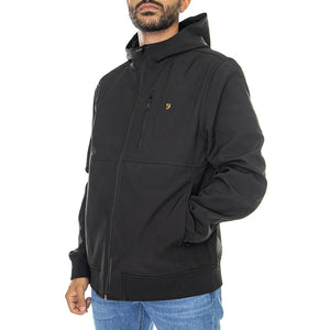 Rudd Softshell Black - Giacca Invernale con Cappuccio Uomo Nera F4RBC003  FARAH 